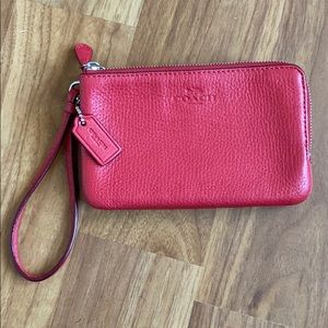 Authentic Coach Double Corner Zip Wristlet